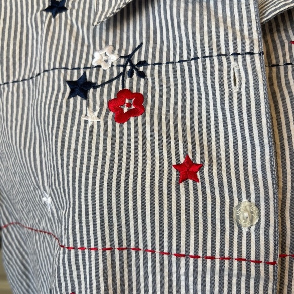 Koret Embroidered Flowers & Stars Two Piece Set Vintage Dead Stock NWT XL Petite - Picture 7 of 15